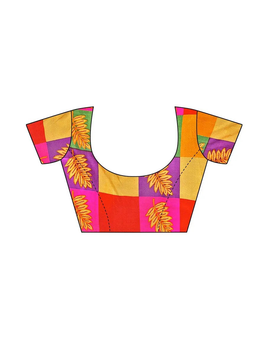 Satrani Women's Poly Silk Printed Saree with Blouse Piece, 5.25 mtr (6 yards) | Yellow & Multi Color - view 5