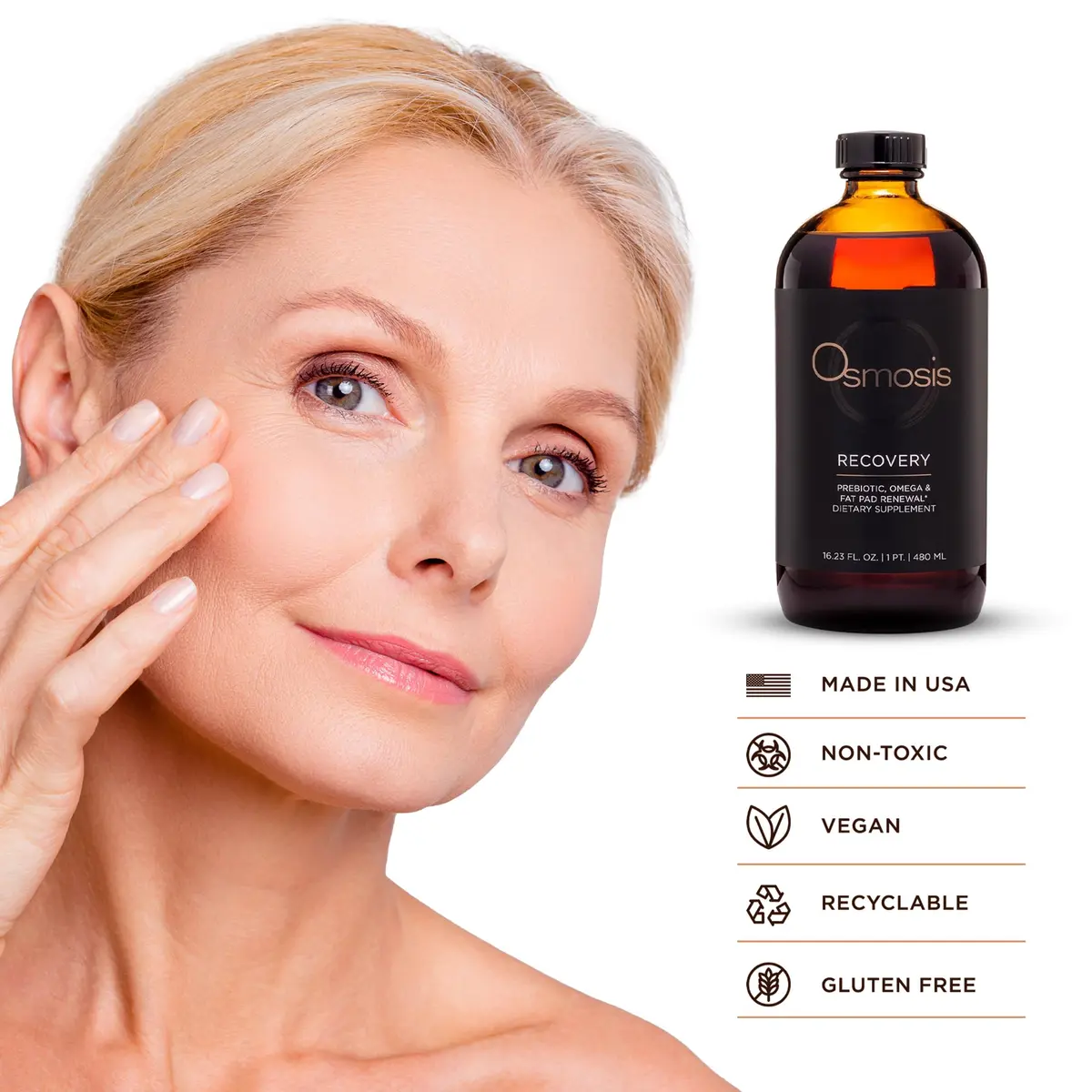 OSMOSIS Recovery Omega & Prebiotic Supplement 16.23 Fl Oz | Supports Facial Fat Volume & Gut Health - view 6