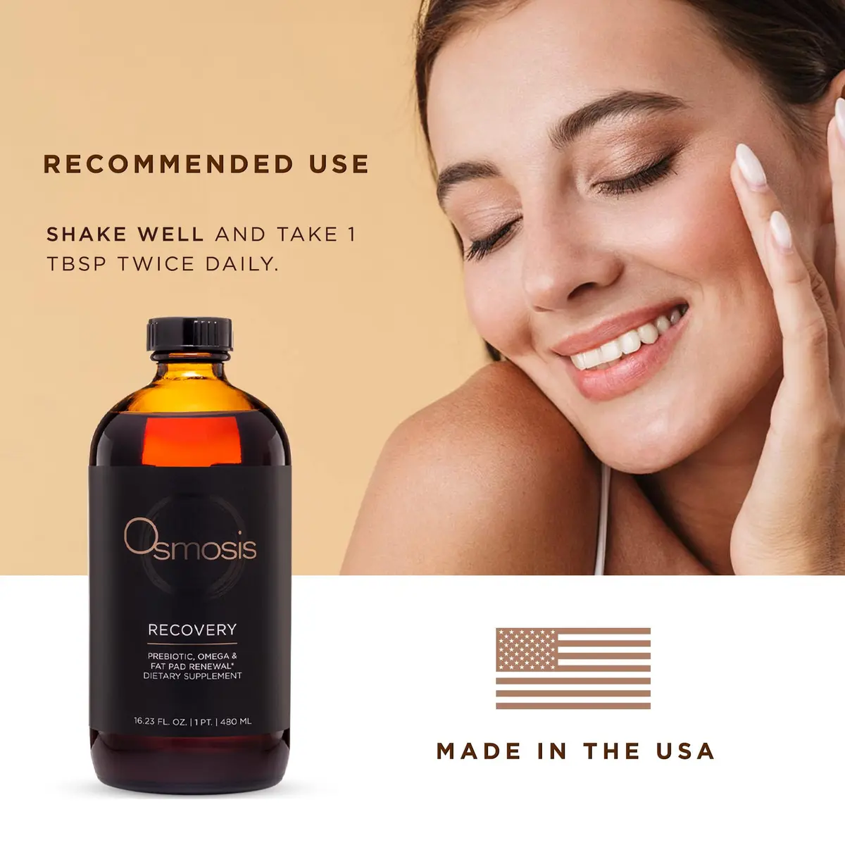 OSMOSIS Recovery Omega & Prebiotic Supplement 16.23 Fl Oz | Supports Facial Fat Volume & Gut Health - view 7