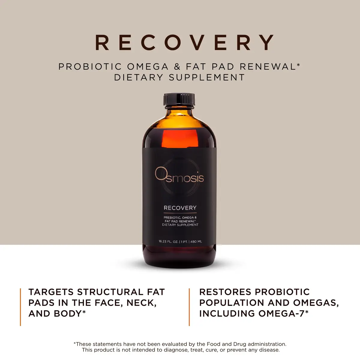 OSMOSIS Recovery Omega & Prebiotic Supplement 16.23 Fl Oz | Supports Facial Fat Volume & Gut Health - view 2