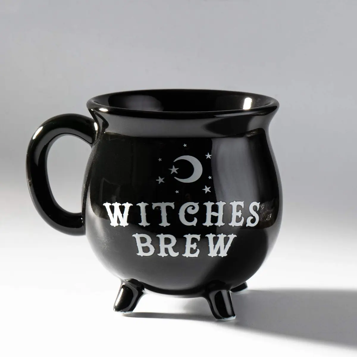 SUMMIT COLLECTION 12 fl oz Witch's Brew Cauldron Mug Ceramic Drinkware Halloween Decor (Black) | Halloween Tabletop Decor - main product image