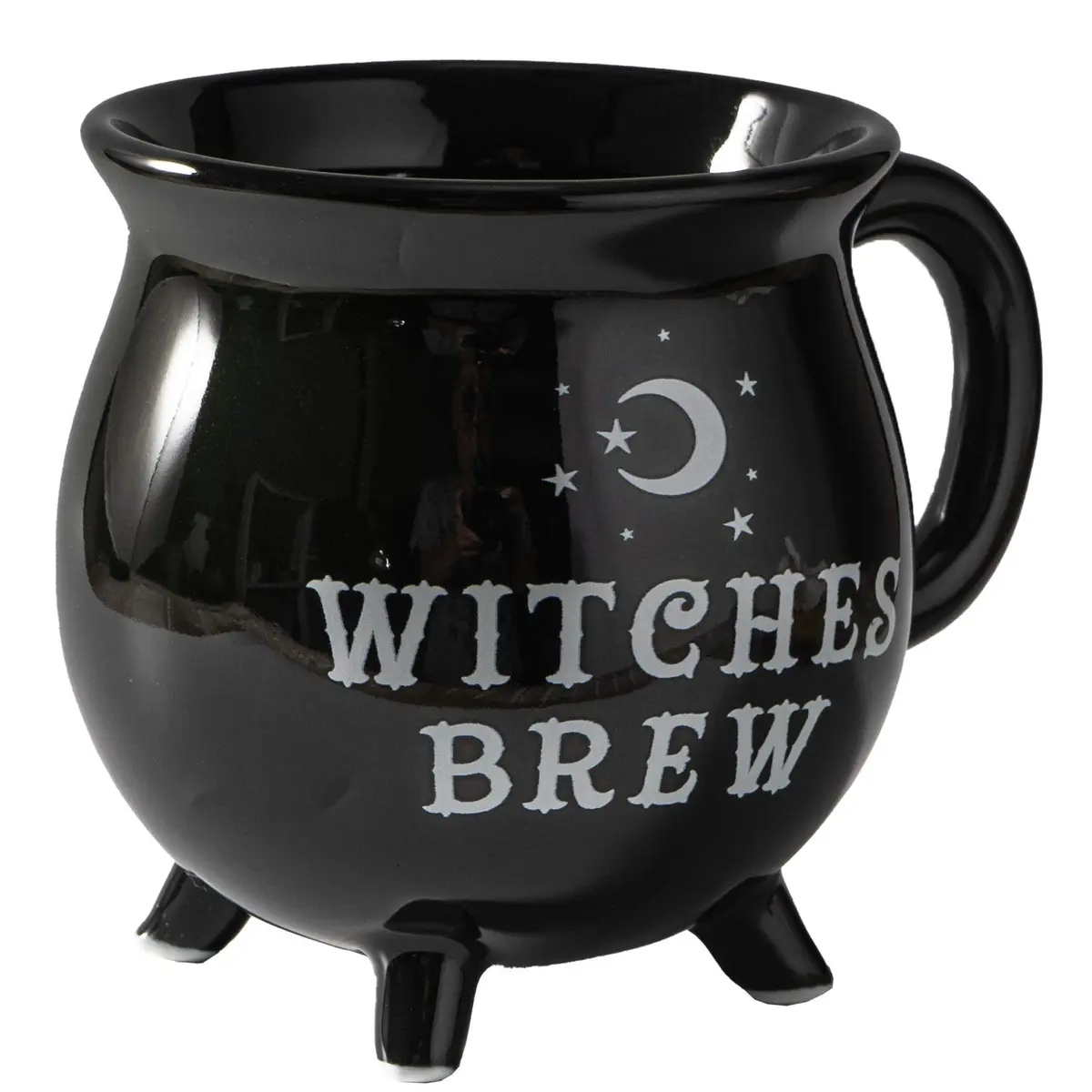 SUMMIT COLLECTION 12 fl oz Witch's Brew Cauldron Mug Ceramic Drinkware Halloween Decor (Black) | Halloween Tabletop Decor - view 5