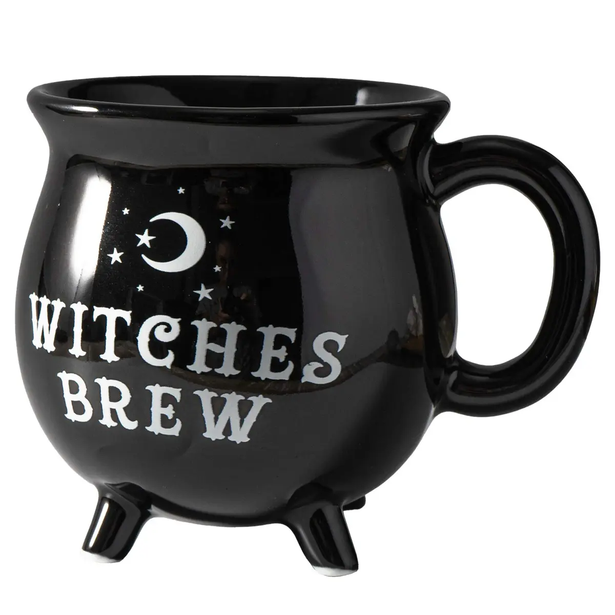 SUMMIT COLLECTION 12 fl oz Witch's Brew Cauldron Mug Ceramic Drinkware Halloween Decor (Black) | Halloween Tabletop Decor - view 6