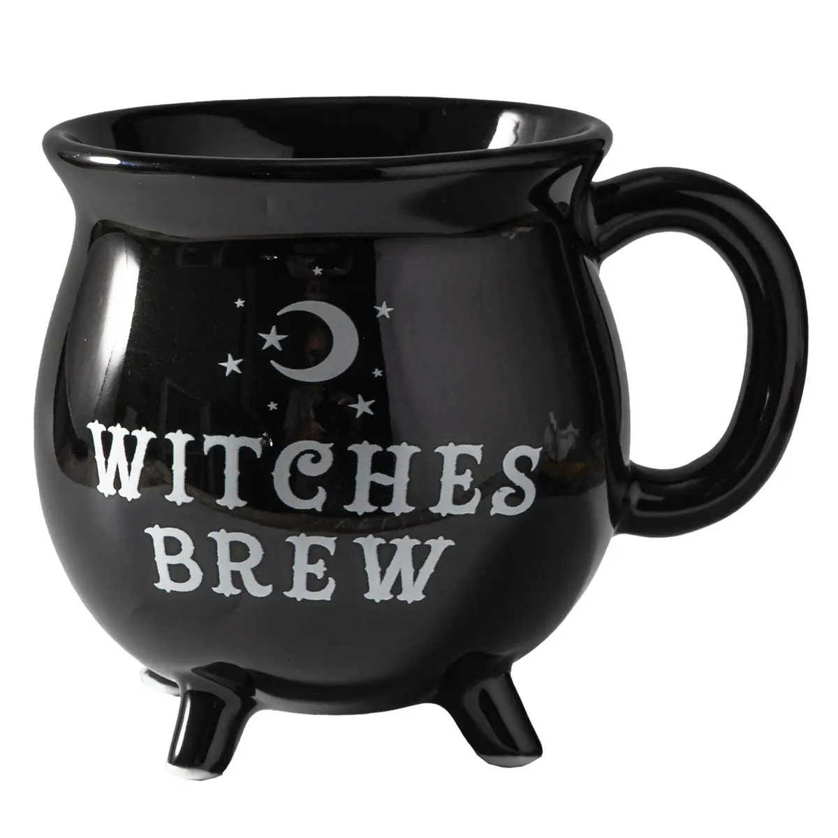 SUMMIT COLLECTION 12 fl oz Witch's Brew Cauldron Mug Ceramic Drinkware Halloween Decor (Black) | Halloween Tabletop Decor - view 2
