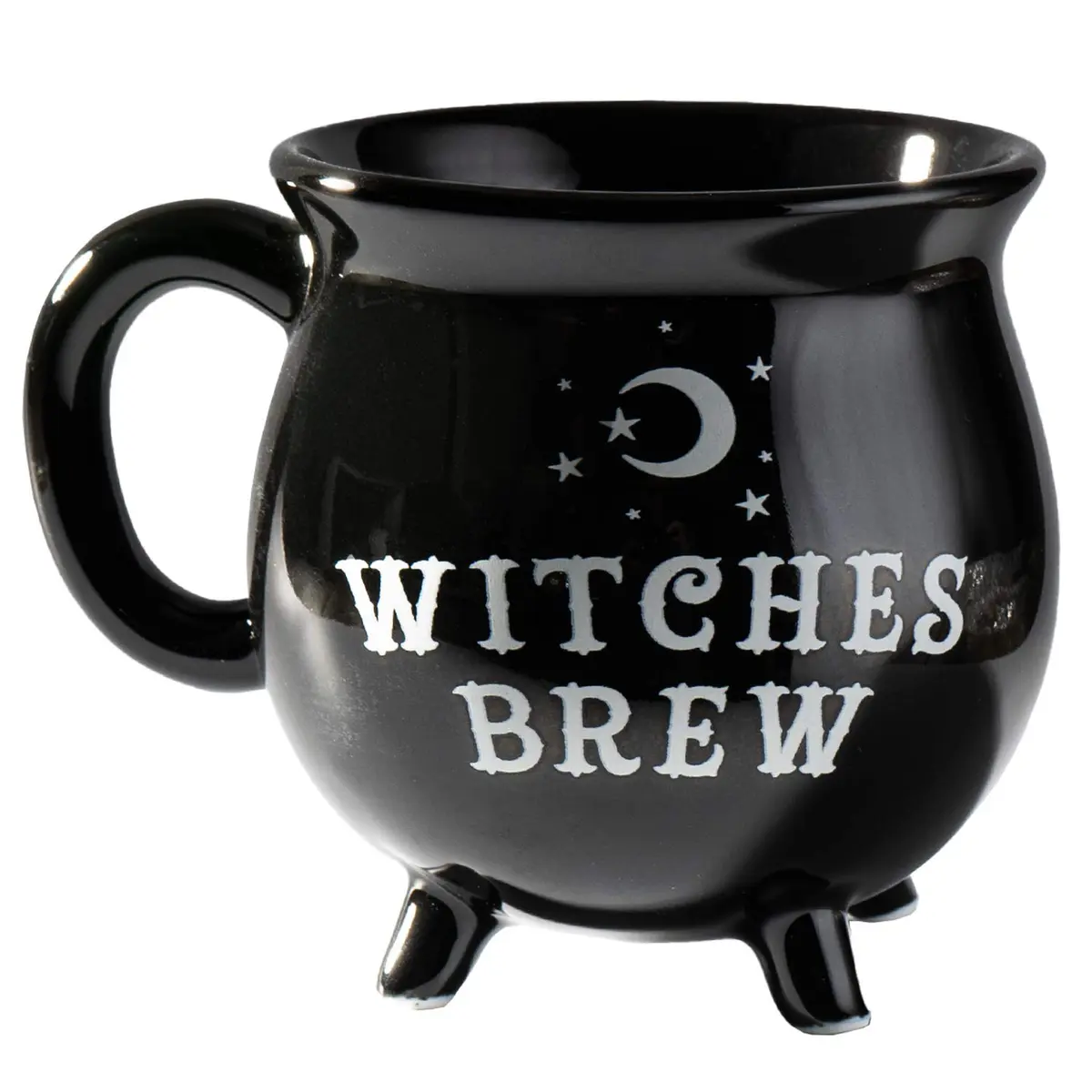 SUMMIT COLLECTION 12 fl oz Witch's Brew Cauldron Mug Ceramic Drinkware Halloween Decor (Black) | Halloween Tabletop Decor - view 3
