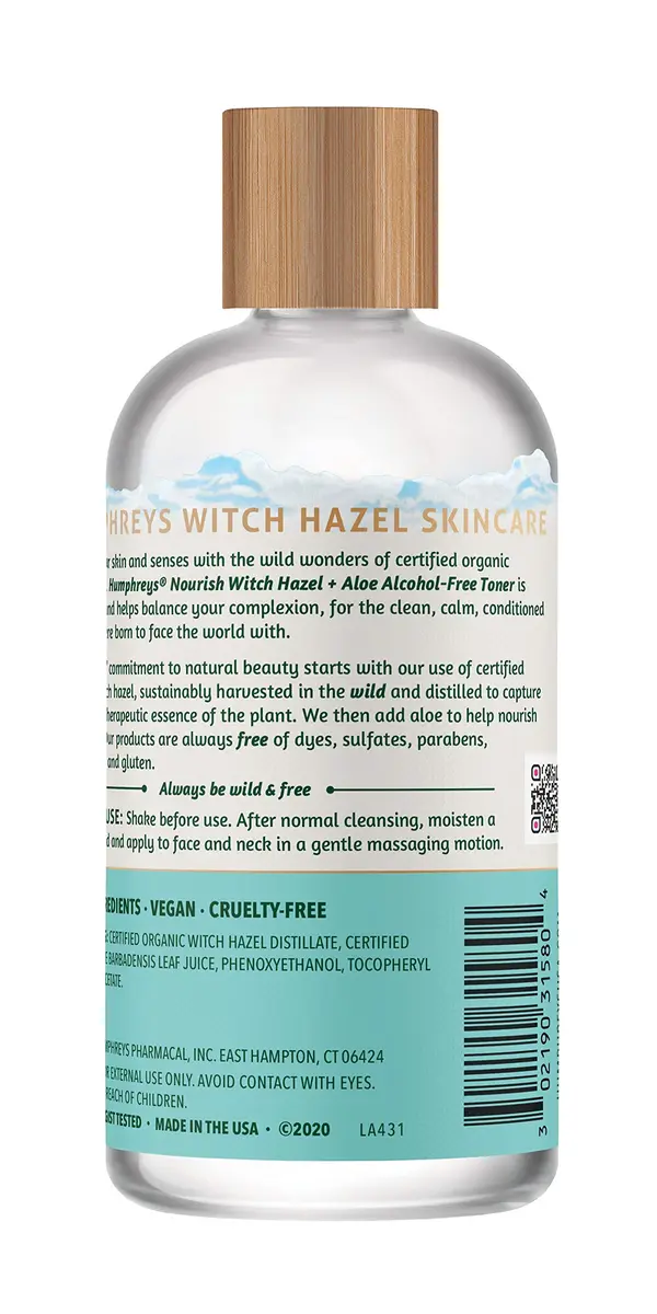 Humphreys Witch Hazel Nourishing Toner with Aloe | 8 Fl Oz | Alcohol-Free & Organic for All Skin Types - view 2