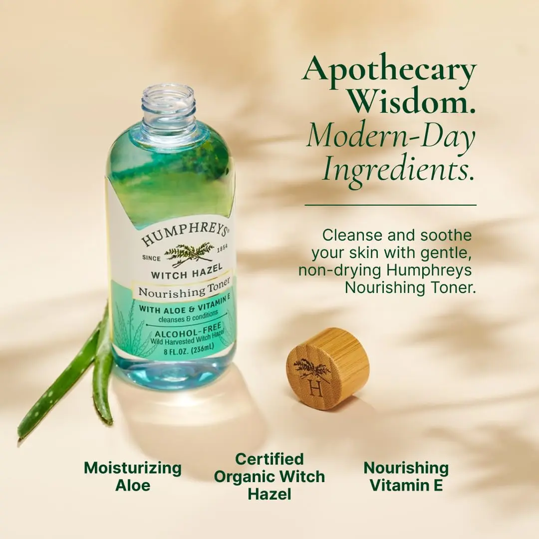 Humphreys Witch Hazel Nourishing Toner with Aloe | 8 Fl Oz | Alcohol-Free & Organic for All Skin Types - view 3