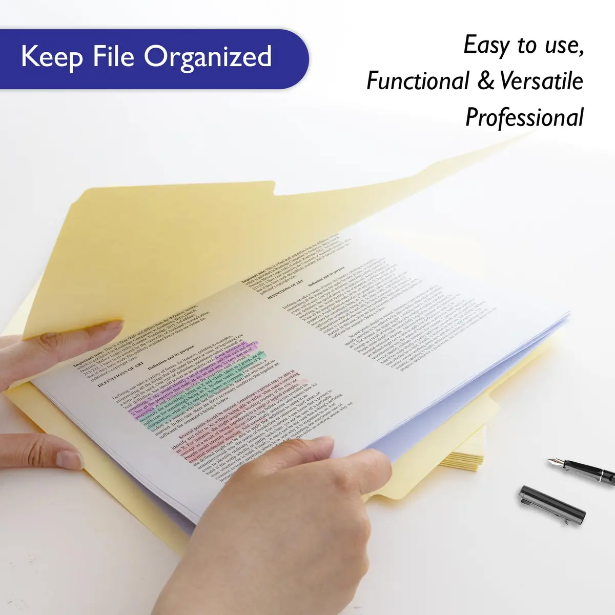 BAZIC Products Letter Size Manila File Folders | Office Filing, 4-Pack, 12 Count - view 4