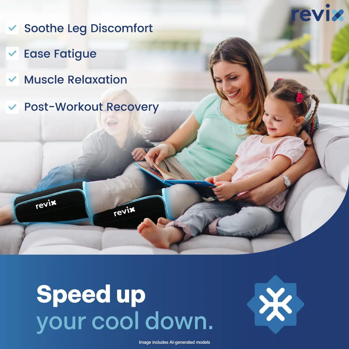 REVIX Calf and Shin Ice Pack Wraps 2 Pack | Reusable Leg Cold Packs for Shin Relief - view 6