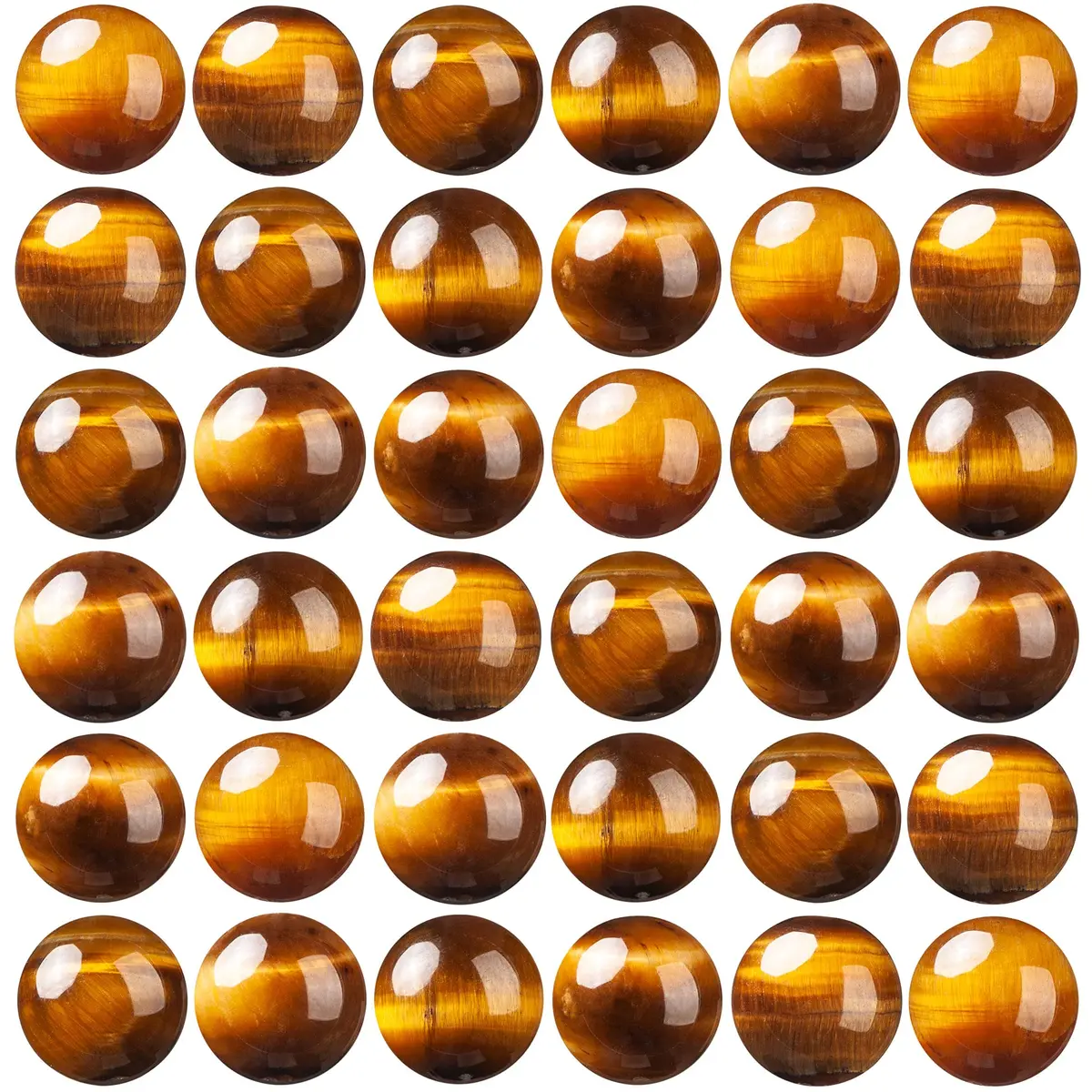 TOSCALINA Natural Beads 8mm Yellow Tiger Eye | Gemstone Jewelry Craft Bead - main product image