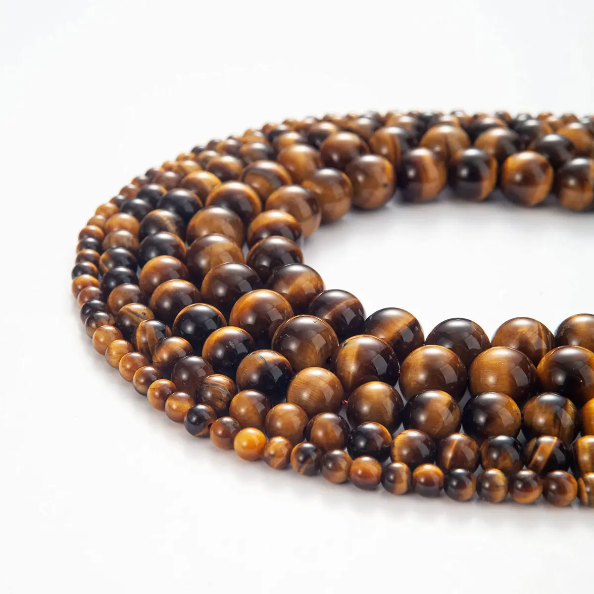 TOSCALINA Natural Beads 8mm Yellow Tiger Eye | Gemstone Jewelry Craft Bead - view 3