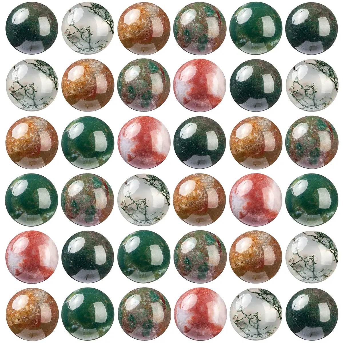 TOSCALINA Natural Indian Agate Beads 8mm | Handmade Jewelry Supplies for Crafts & DIY - main product image