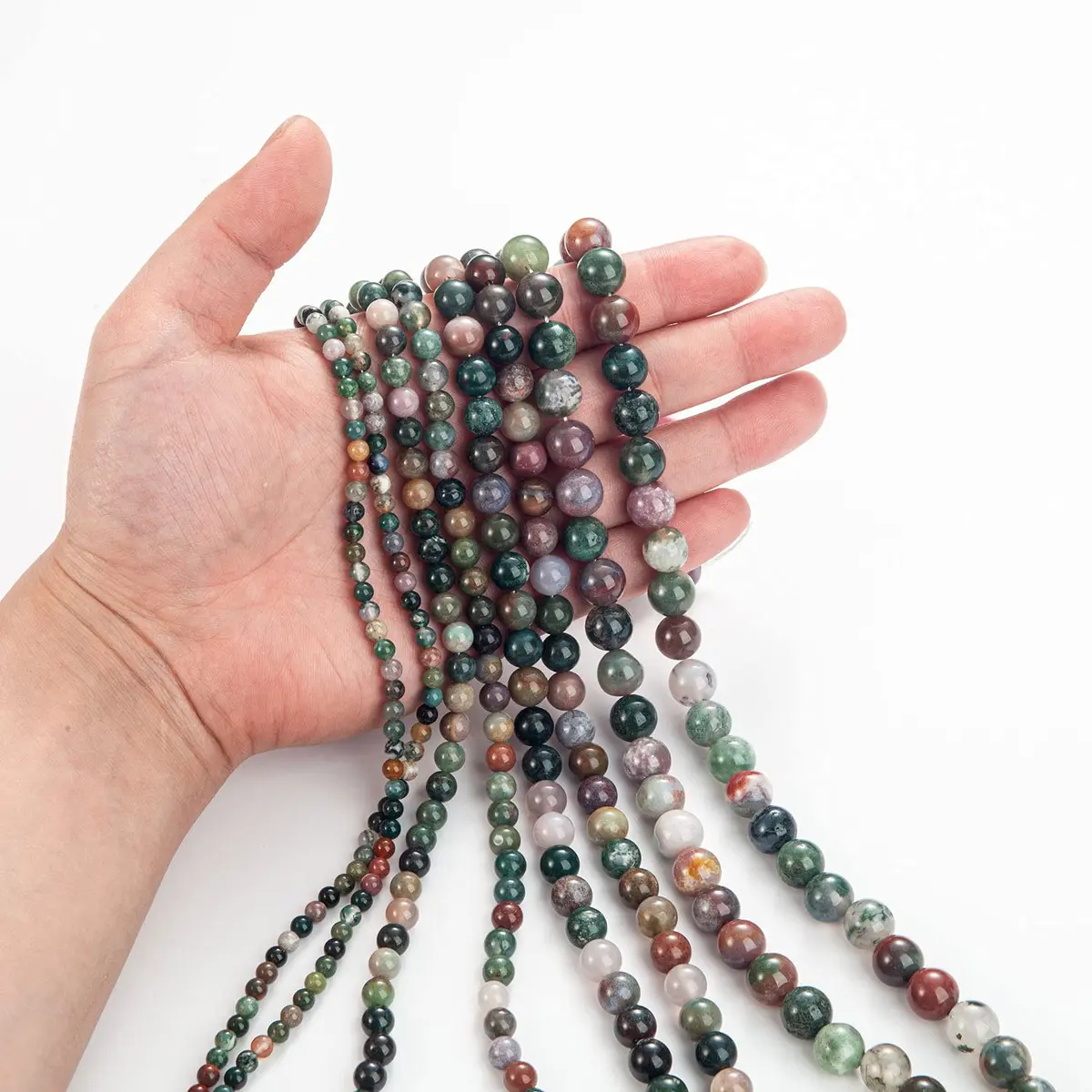 TOSCALINA Natural Indian Agate Beads 8mm | Handmade Jewelry Supplies for Crafts & DIY - view 5