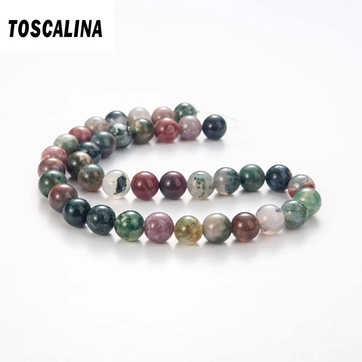 TOSCALINA Natural Indian Agate Beads 8mm | Handmade Jewelry Supplies for Crafts & DIY - view 2