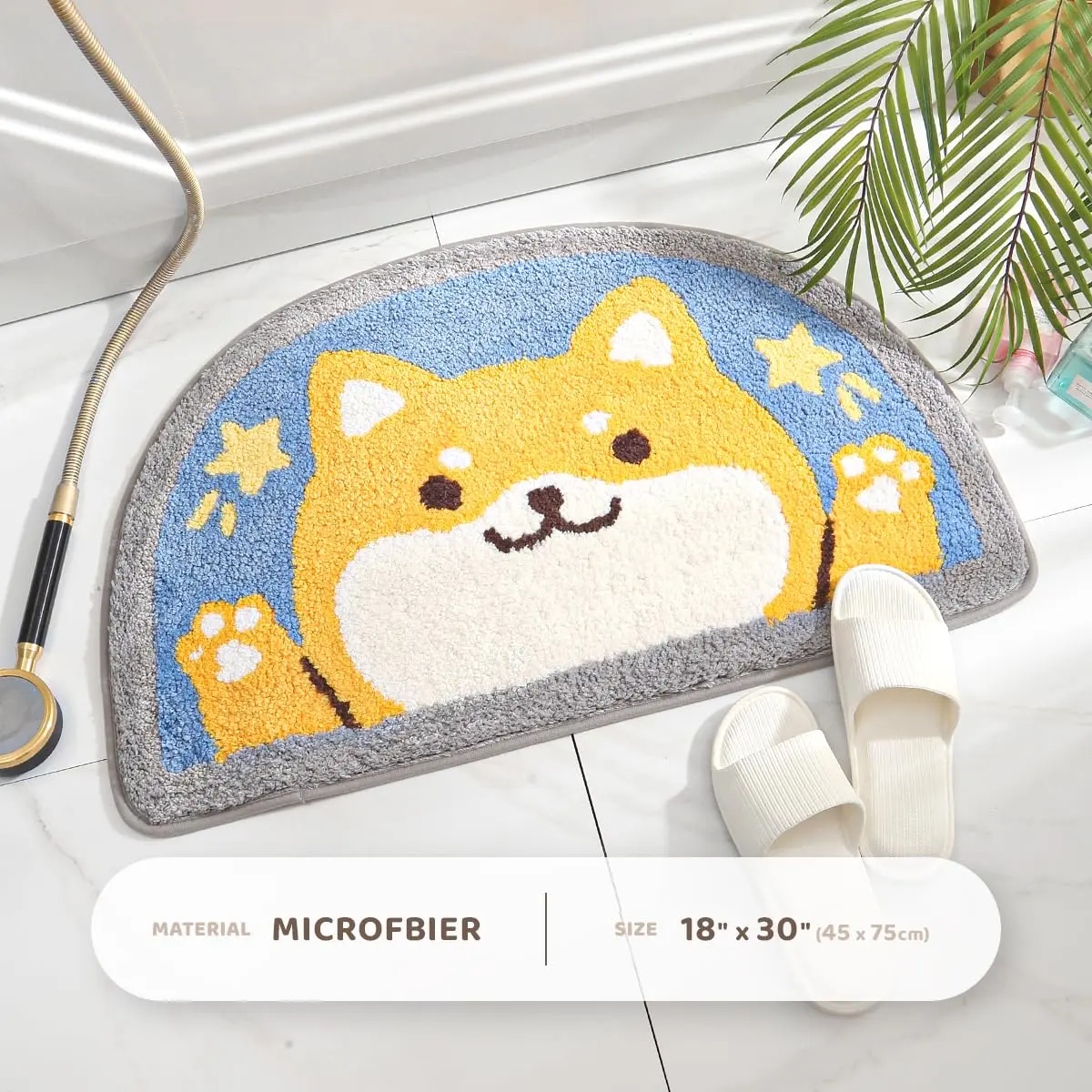 Molesun Shiba Inu Bath Mat 18x30 | Soft Microfiber Absorbent Rug for Bathroom & Kitchen - view 2