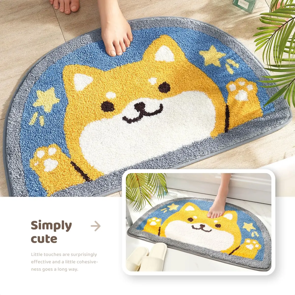 Molesun Shiba Inu Bath Mat 18x30 | Soft Microfiber Absorbent Rug for Bathroom & Kitchen - view 3