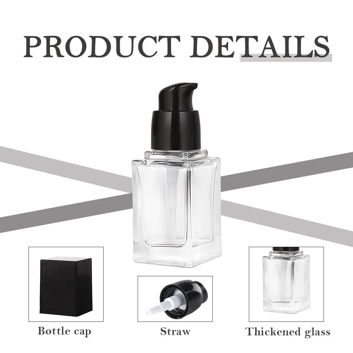 Happyupcity 15ml/0.5oz Glass Bottle with Pump | Leak-Resistant Travel Container - view 3