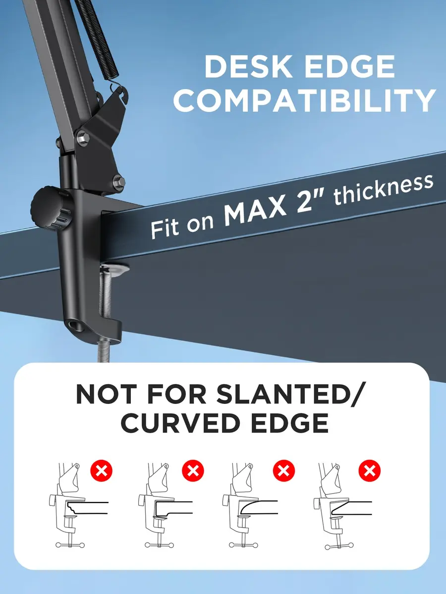 InnoGear Microphone Arm Stand for Podcast & Singing | Adjustable Steel Boom, Black - view 8