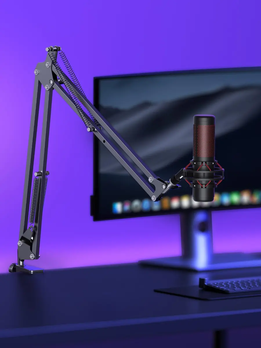 InnoGear Microphone Arm Stand for Podcast & Singing | Adjustable Steel Boom, Black - view 2