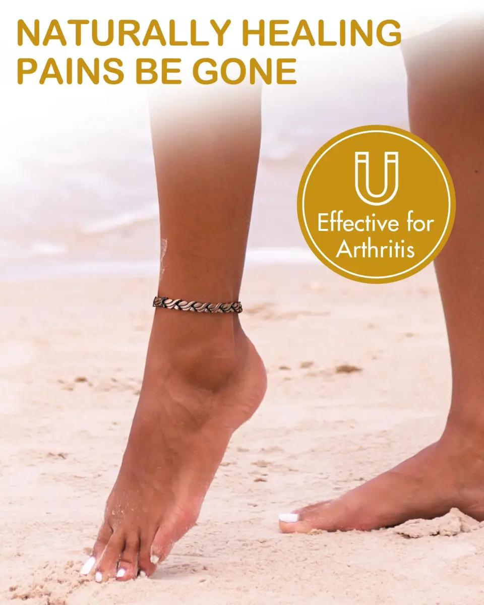 Feraco Pure Copper Magnetic Anklet for Women, 25cm (9.84 inch) | Hypoallergenic Fishtail Design - view 6