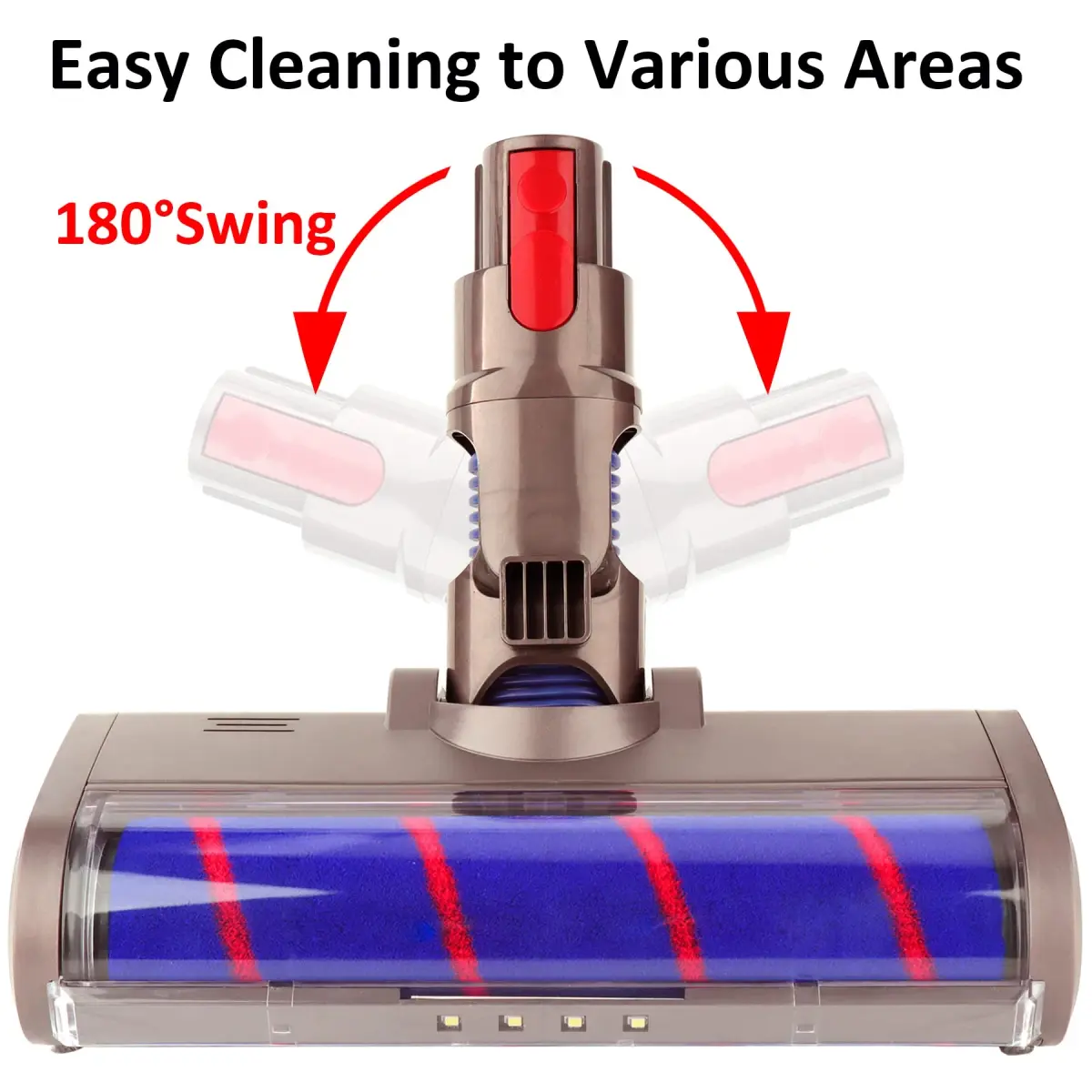 PULINKAI Soft Roller Cleaner Head for Dyson V7 V8 V10 V11 V15 Vacuum | LED Headlight for Spot Stains - view 4