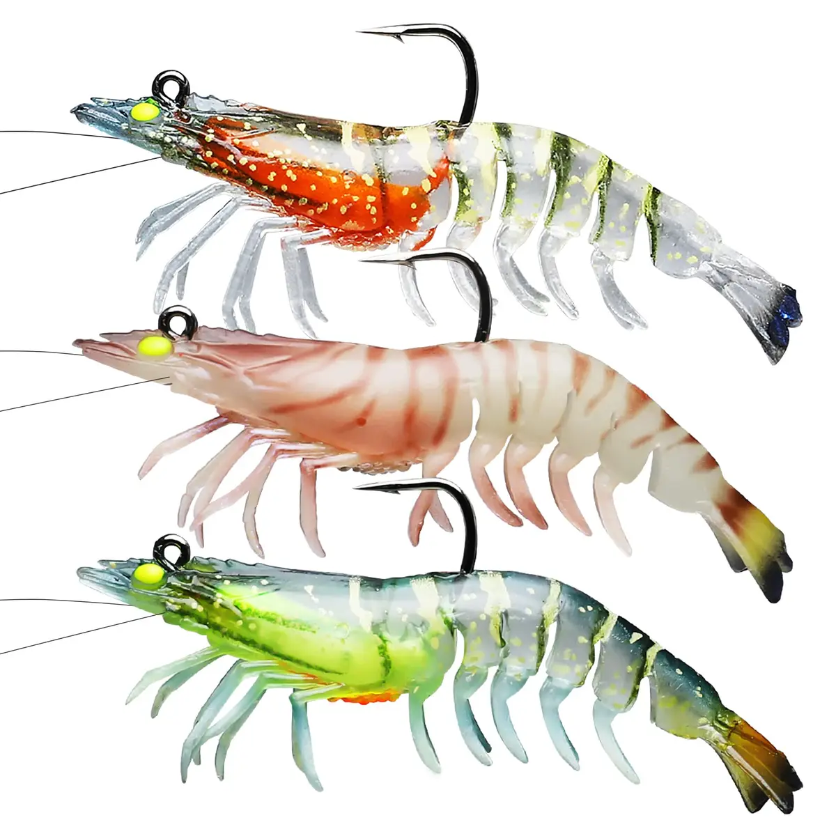TRUSCEND Duramax Soft Fishing Lures 9cm (3.5in) 3-Pack | Tear-Resistant TPE with BKK Hooks for Bass, Trout, Walleye - main product image