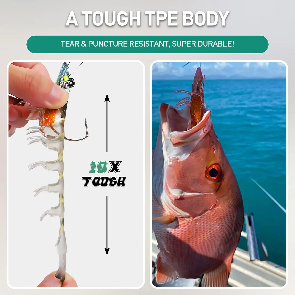 TRUSCEND Duramax Soft Fishing Lures 9cm (3.5in) 3-Pack | Tear-Resistant TPE with BKK Hooks for Bass, Trout, Walleye - view 3
