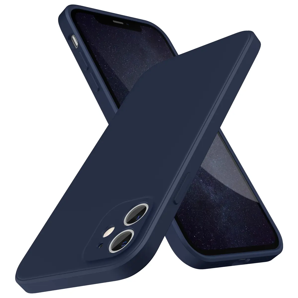 SURPHY Liquid Silicone Case for iPhone 11 6.1 inches, Midnight Blue | Straight Edge Design with Camera Protection - main product image