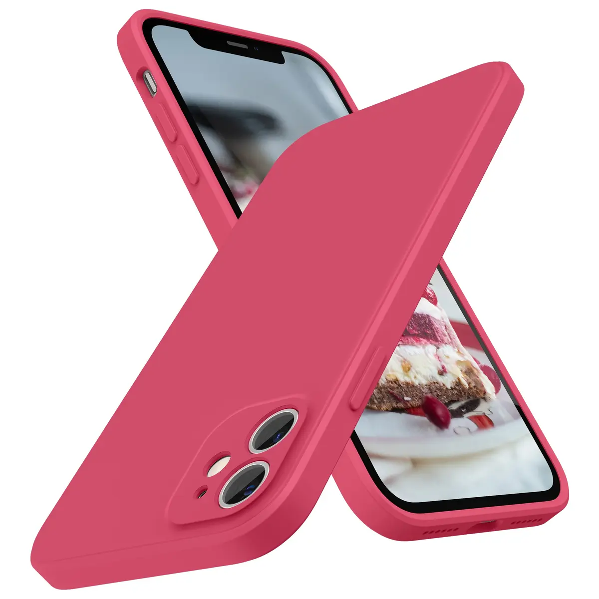 SURPHY Liquid Silicone Case for iPhone 11 6.1 inches, Hibiscus | Camera Protection, Straight Edge Slim Design - main product image