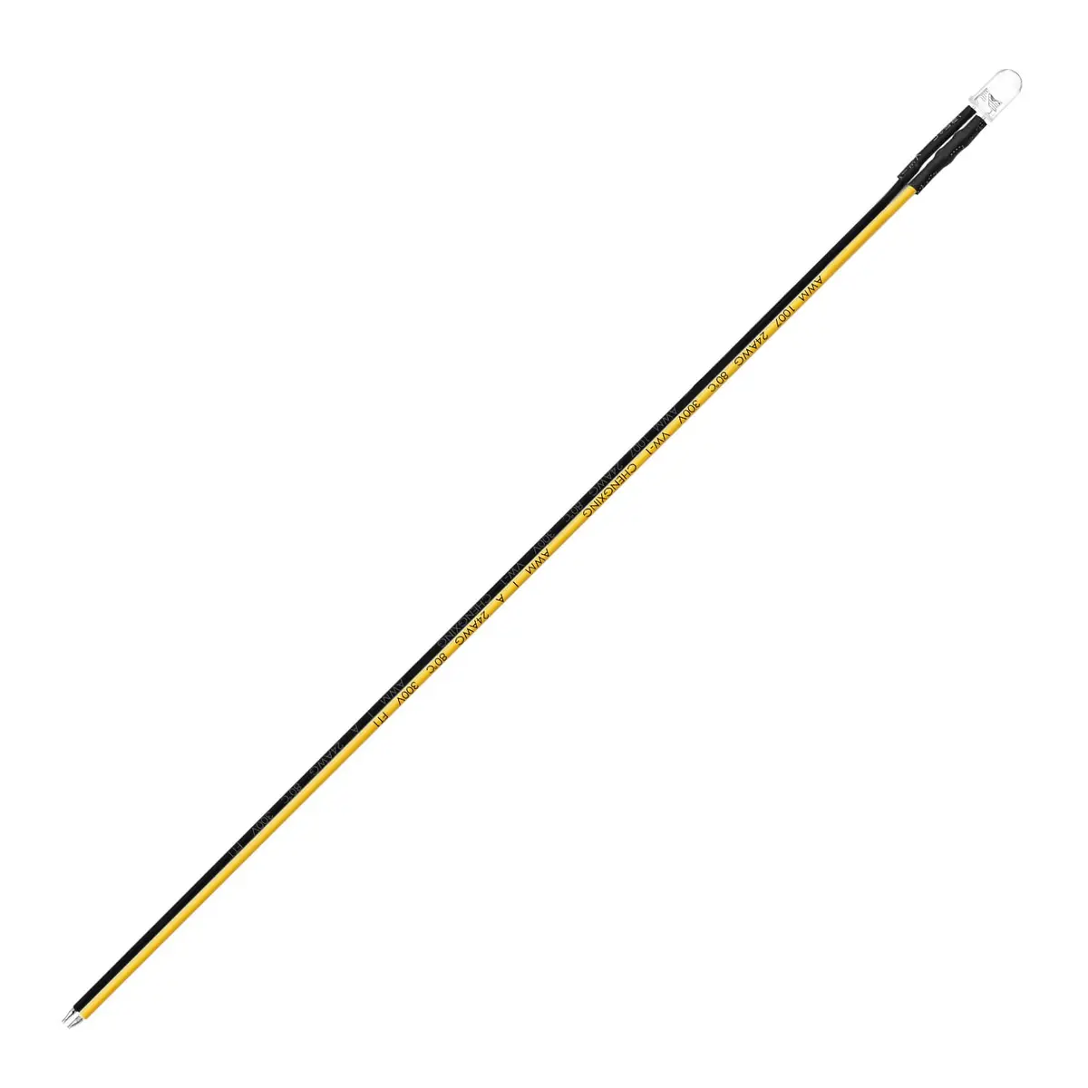 CHANZON Pre-Wired 5mm Yellow LED Diode Lights 20cm (0.79 inch) | 12V DC, 20mA, 0.24W, 1500-2000mcd - view 5