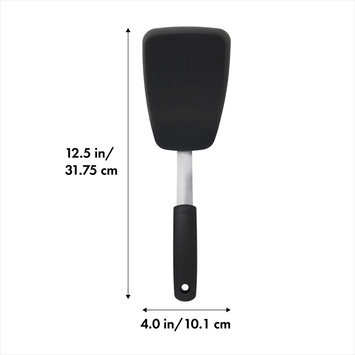 OXO Good Grips Large Silicone Flexible Turner & Nylon Turner, Black | Heat-Resistant & Non-Stick Safe - view 3