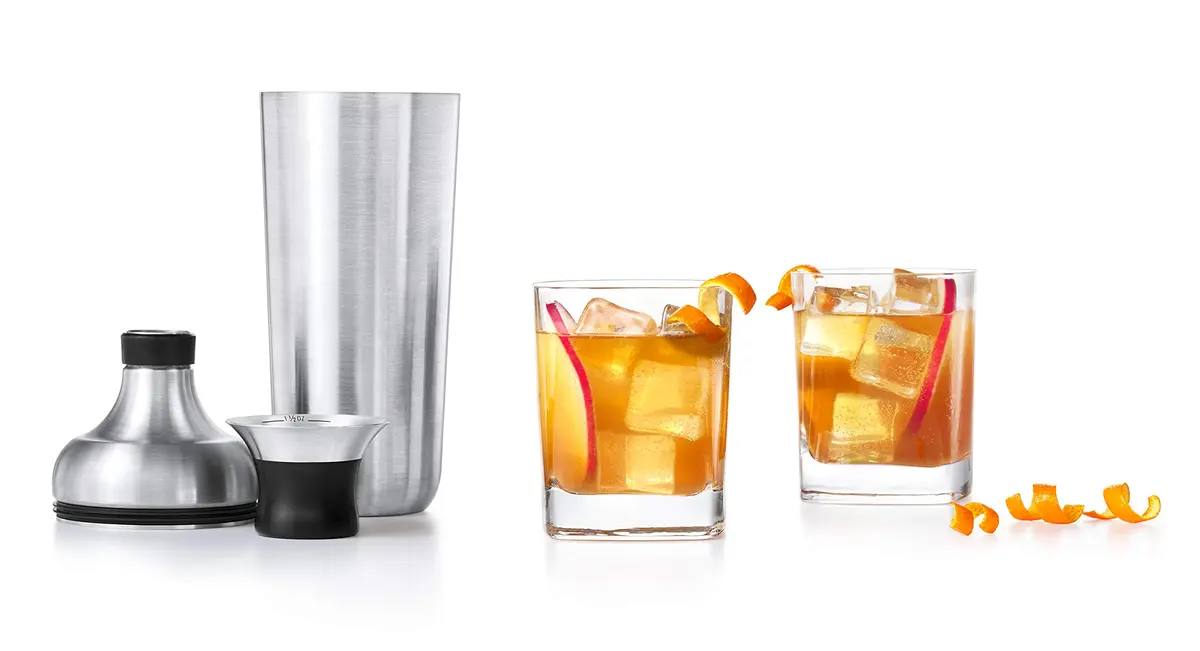 OXO SteeL Cocktail Shaker 24 oz & Double Jigger | Leak-Proof Stainless Steel Bar Set - view 3