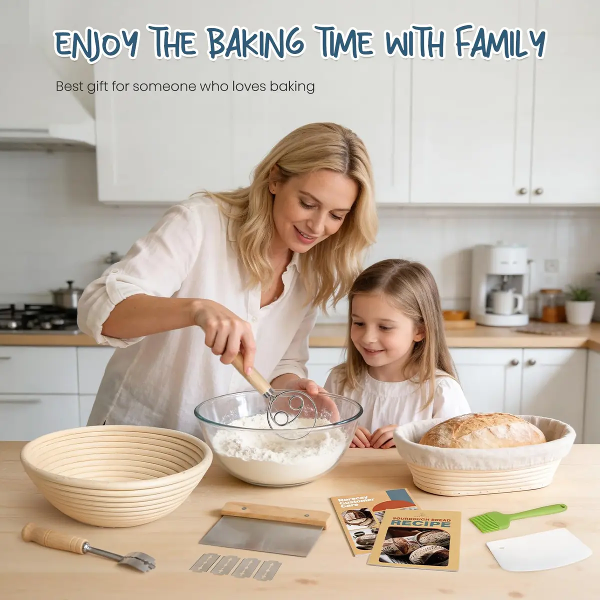 Rorecay Sourdough Starter Kit with Banneton Bread Proofing Baskets | Artisan Bread Tools for Beginners - view 7