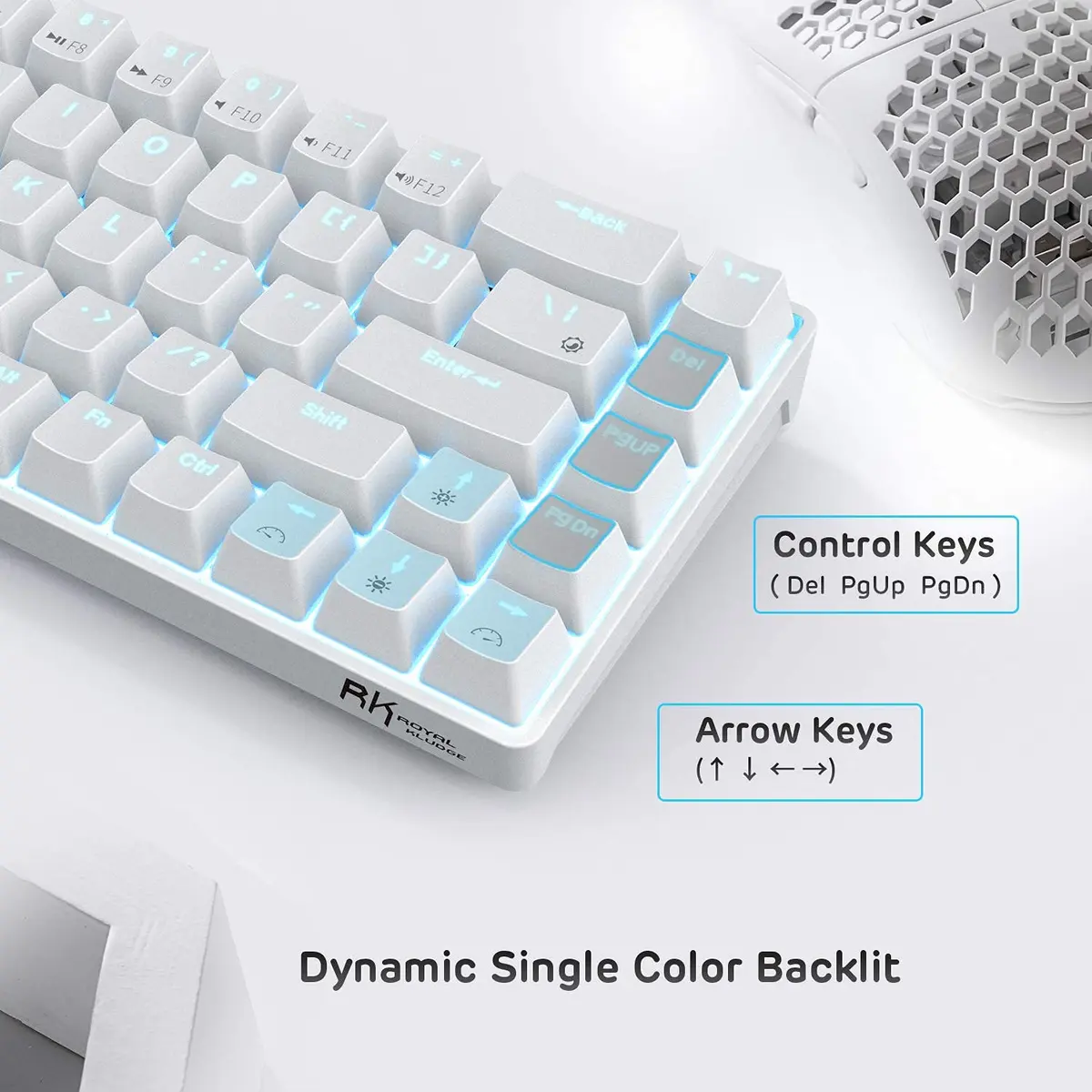 RK ROYAL KLUDGE RK68 Wireless Mechanical Keyboard 65% Compact BT5.0 Brown Switch | Gaming & Productivity - view 5