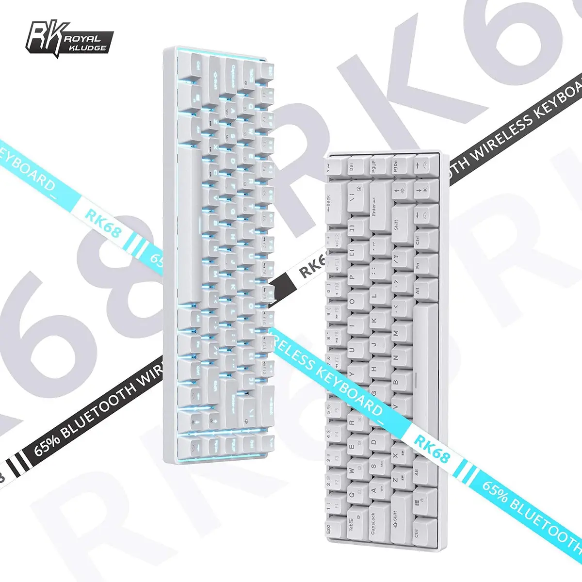 RK ROYAL KLUDGE RK68 Wireless Mechanical Keyboard 65% Compact RGB | Hot Swappable Red Switch - view 8