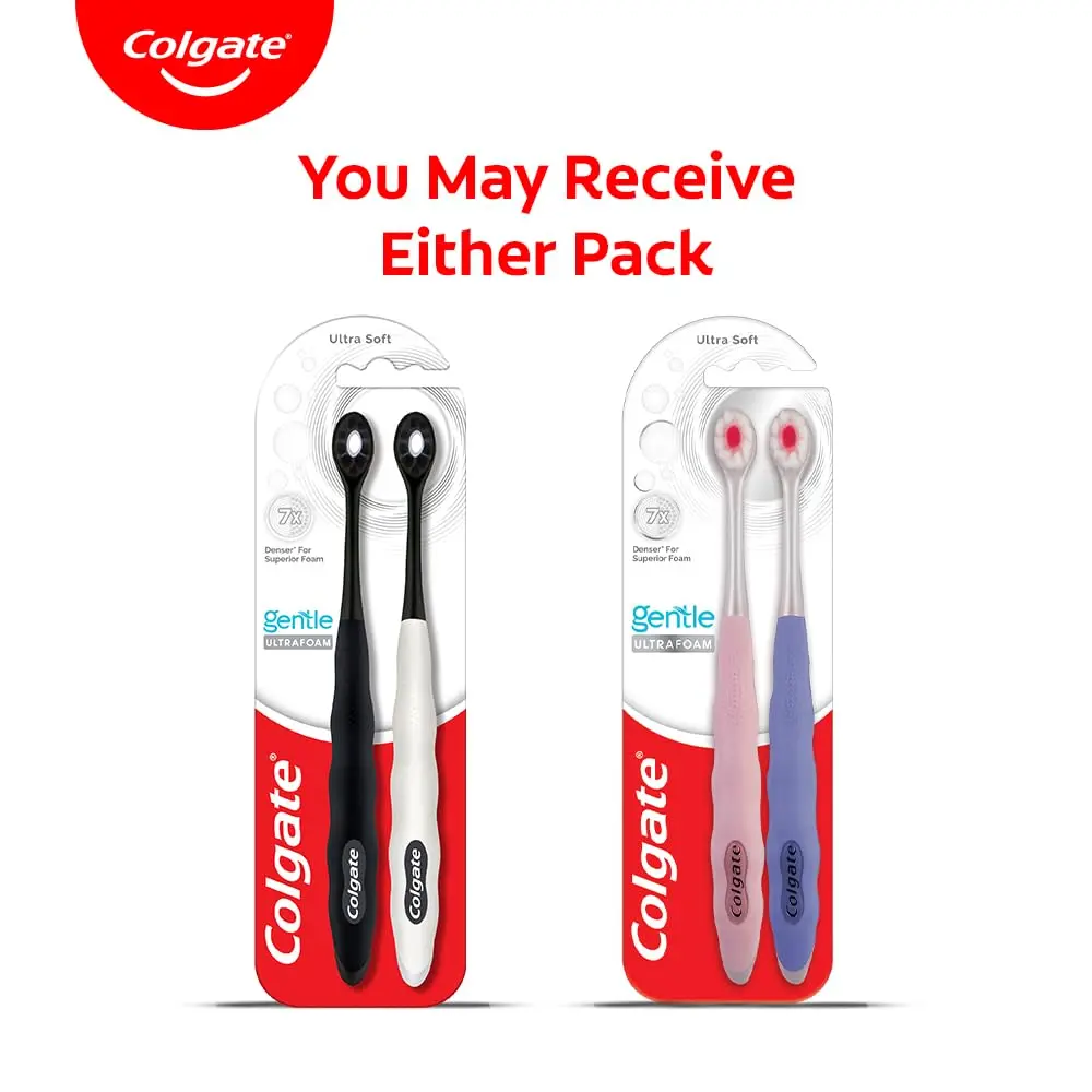 Colgate Gentle UltraFoam Ultra Soft Bristles Manual Toothbrush 2 Count (Pack of 1) | Dentist-Designed for Gentle Clean - view 2