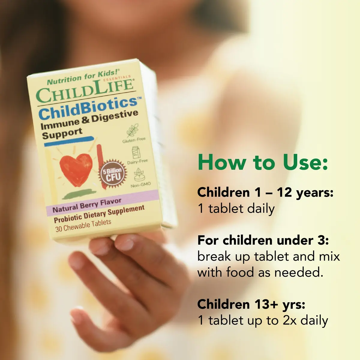 ChildLife Essentials Childbiotics Immune & Digestive Support, 30 Tablets | Clinically Proven Probiotics for Kids - view 7