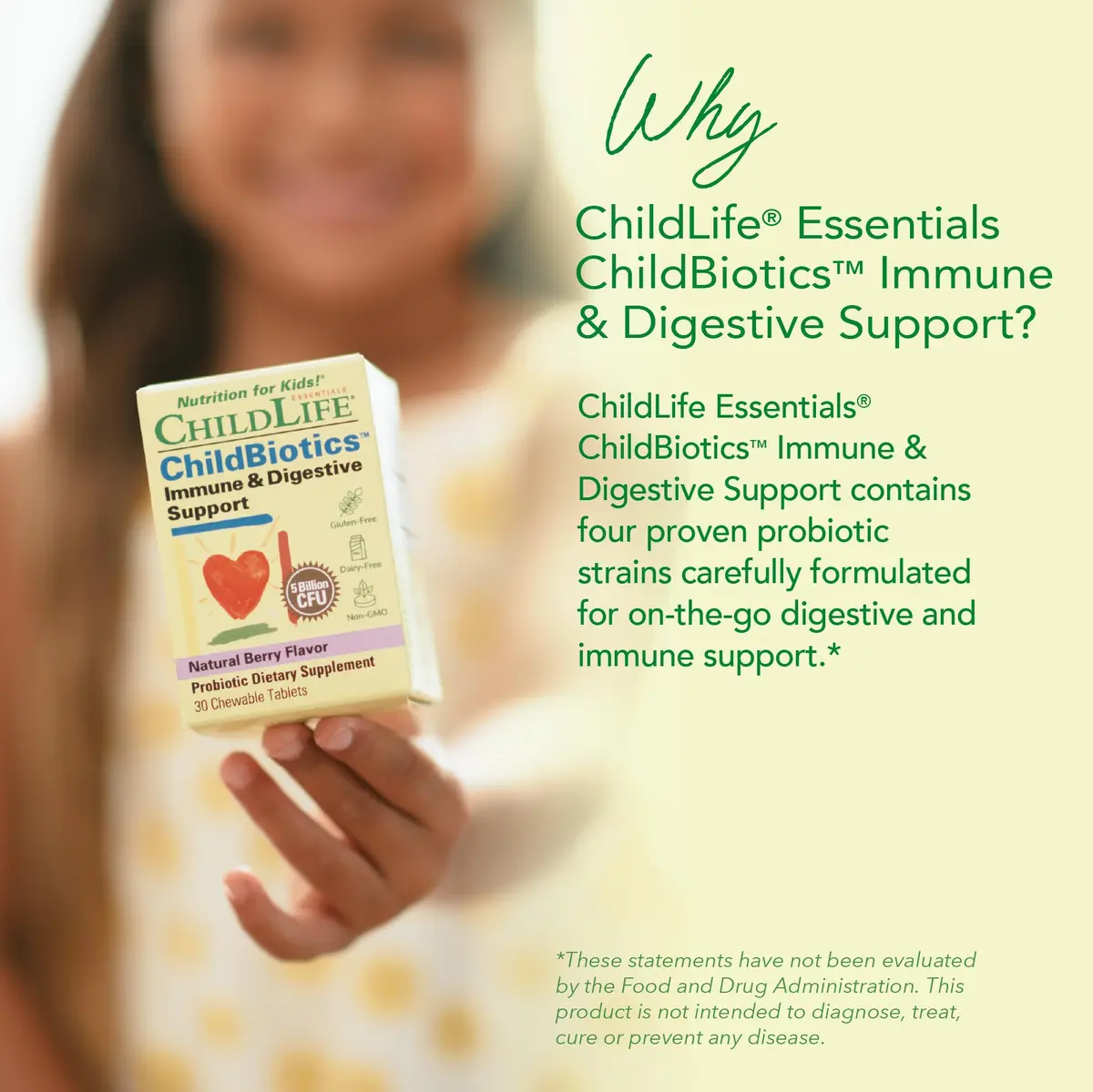 ChildLife Essentials Childbiotics Immune & Digestive Support, 30 Tablets | Clinically Proven Probiotics for Kids - view 3