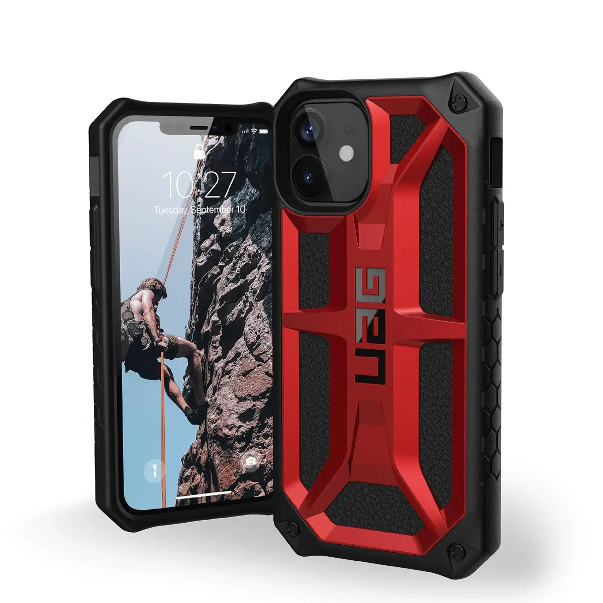 URBAN ARMOR GEAR UAG Monarch Case for iPhone 12 Mini (5.4-inch) | Crimson, 5-Layer Military Drop Protection - main product image