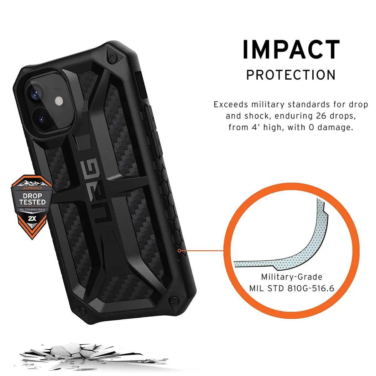 URBAN ARMOR GEAR Monarch Case for iPhone 12 Mini [5.4-inch Screen] | 5-Layer Military Drop Protection - view 4