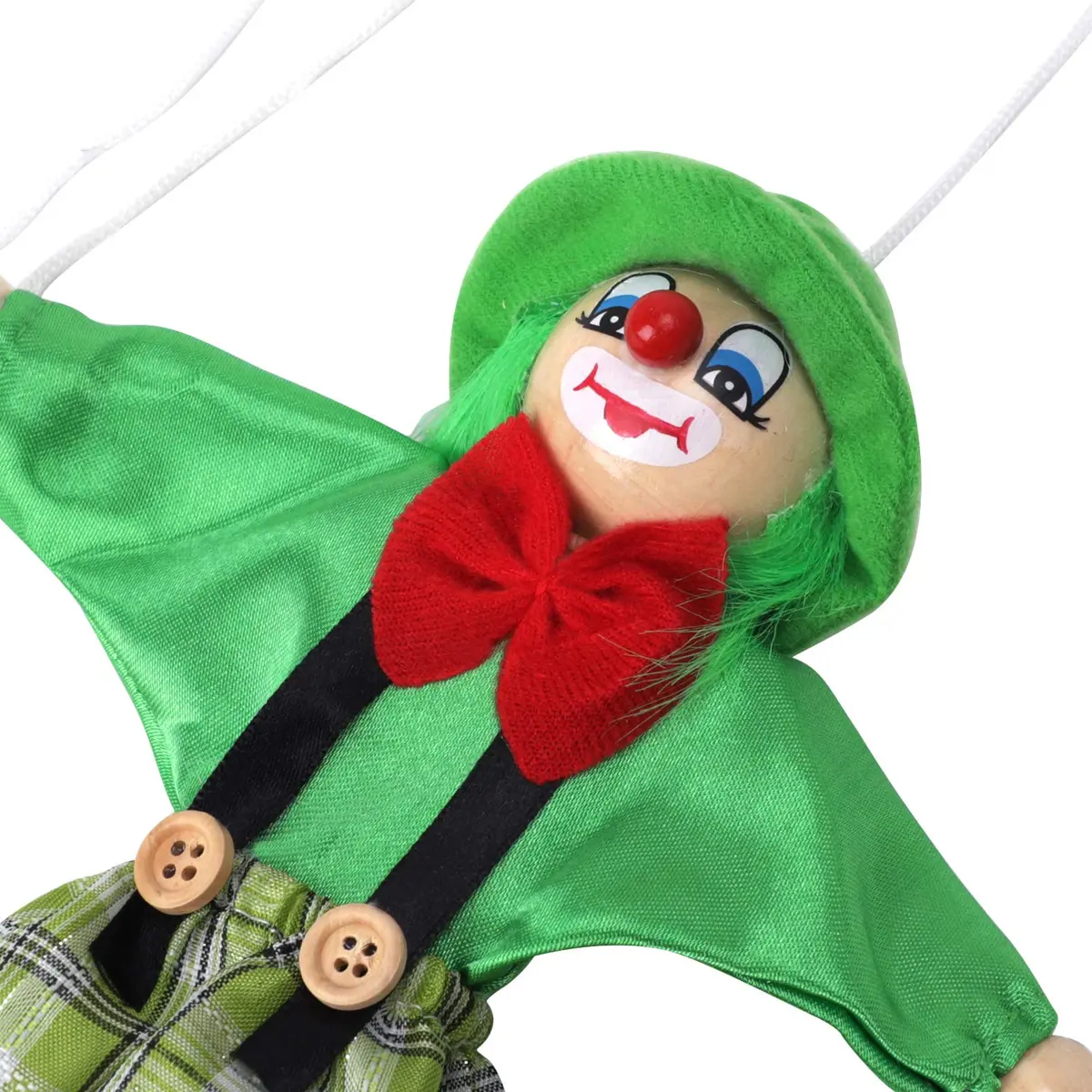 MioCloth Wooden Clown Marionette Puppet 10inch | Vintage Decor & Family Play - view 5