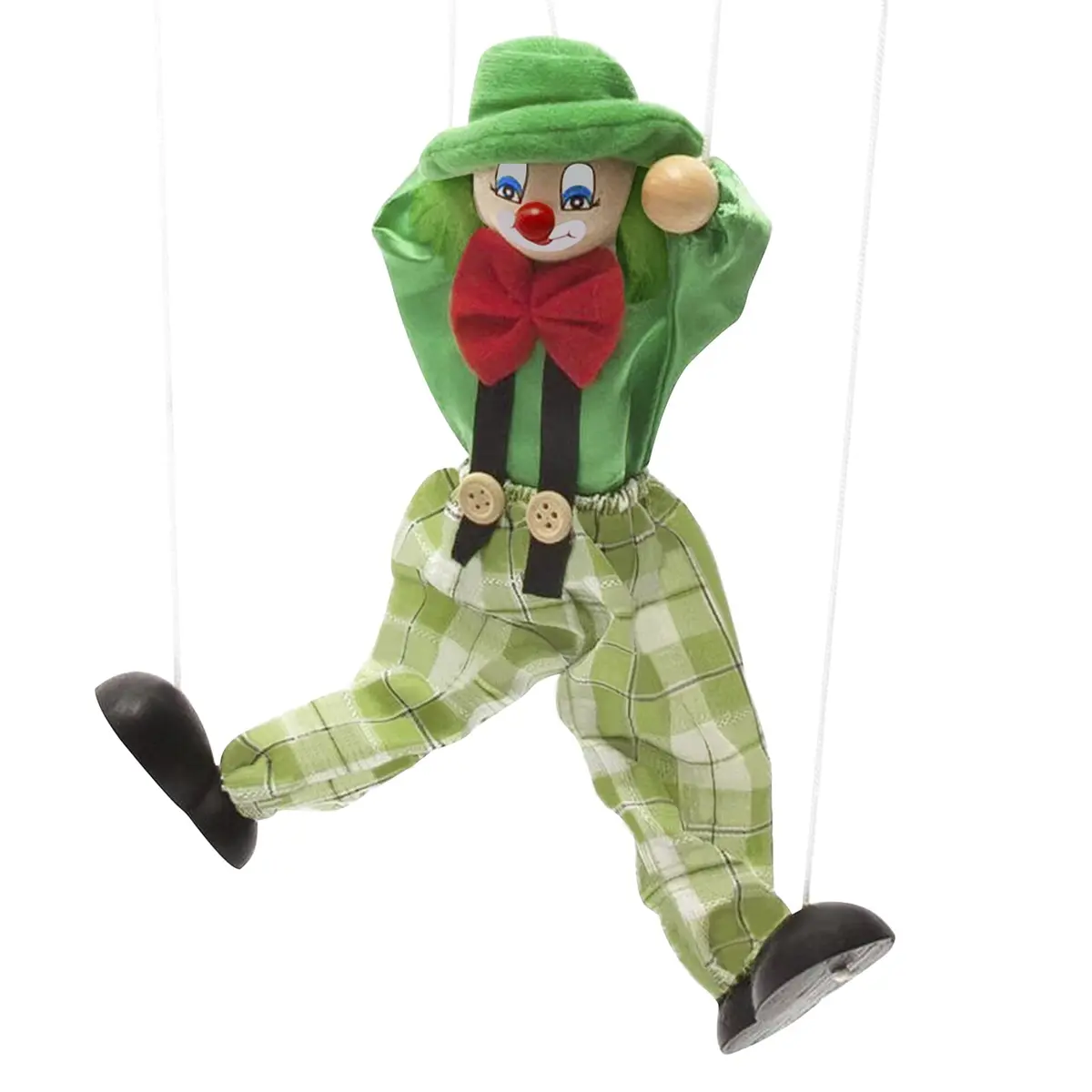 MioCloth Wooden Clown Marionette Puppet 10inch | Vintage Decor & Family Play - view 6