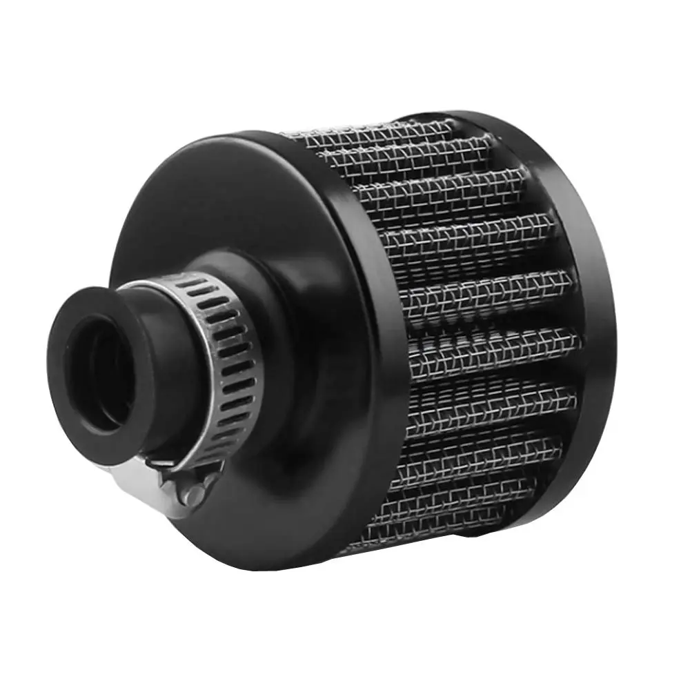 ESUPPORT 12mm Mini Black Universal Car Motor Cone Cold Clean Air Intake Filter Turbo Vent Breather | Improves Horsepower & Gas Mileage - main product image