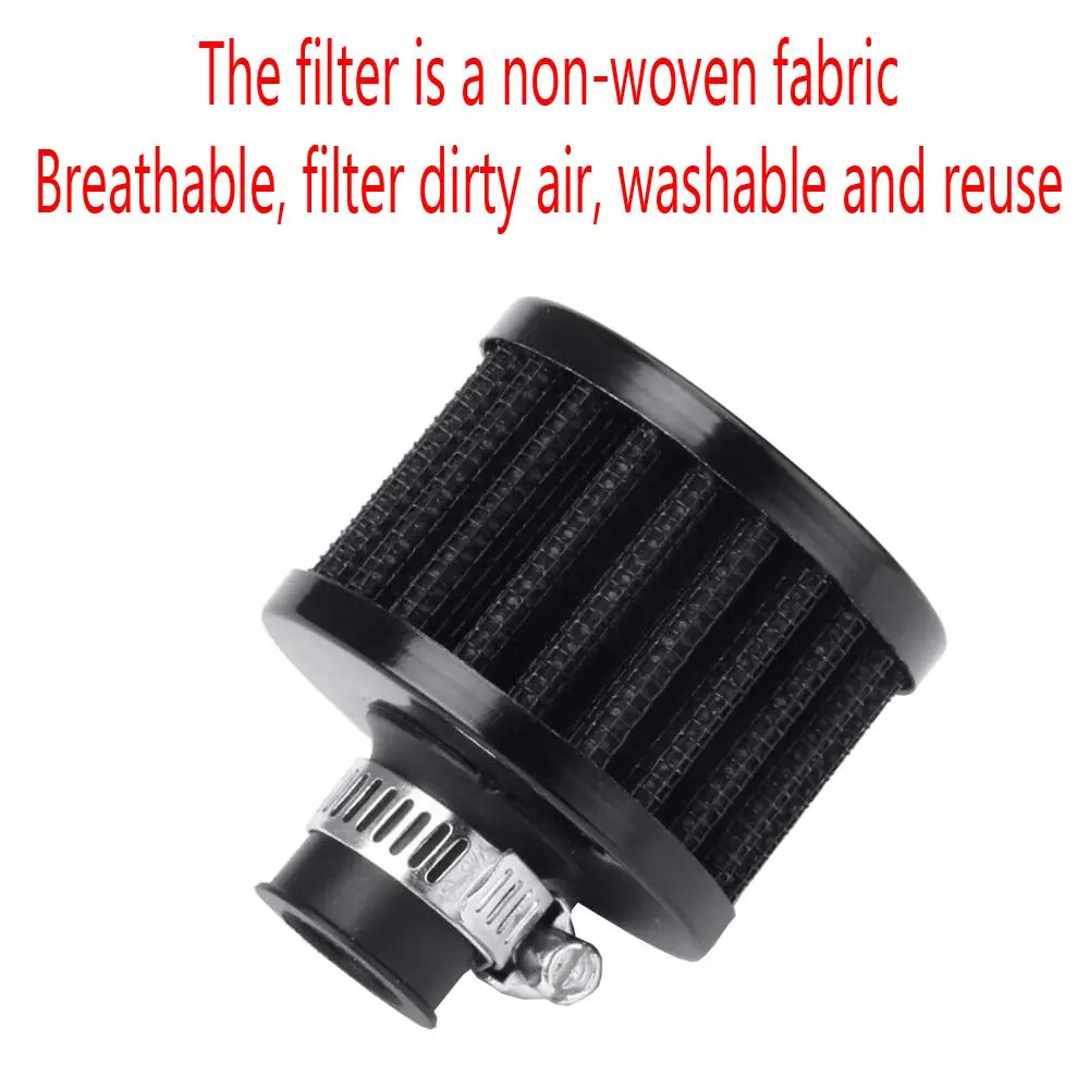 ESUPPORT 12mm Mini Black Universal Car Motor Cone Cold Clean Air Intake Filter Turbo Vent Breather | Improves Horsepower & Gas Mileage - view 4