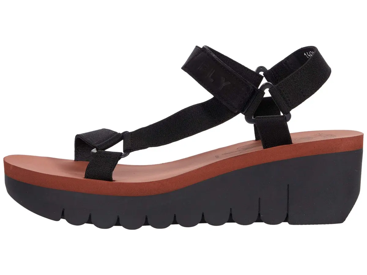 Fly London Yefa726flySandal Black Brick 6/6.5 | Velcro Sporty Wedge Sandal with Comfort - view 4