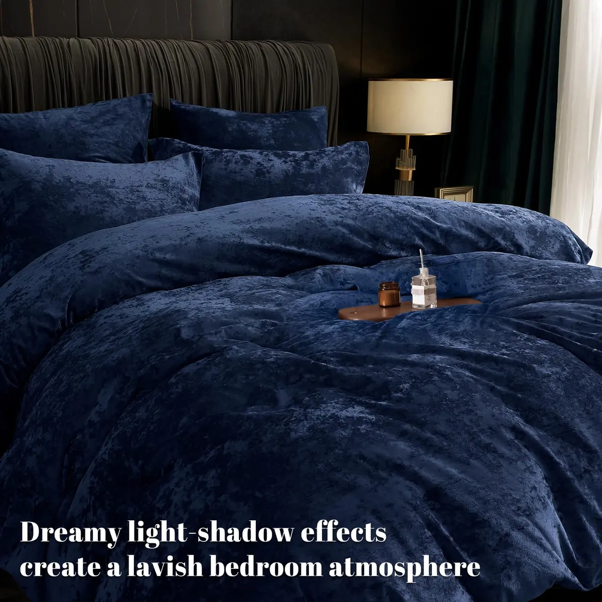 PHF Luxury Velvet Duvet Cover Set King Size | Ultra Soft Breathable Velvet & Microfiber (104" x 90") - view 5