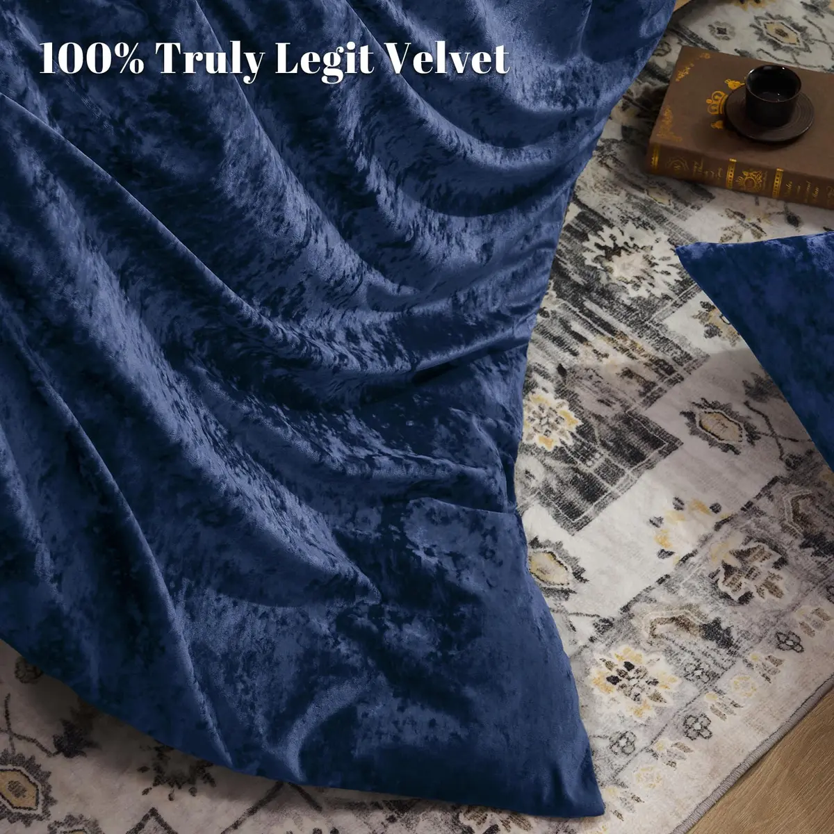PHF Luxury Velvet Duvet Cover Set King Size | Ultra Soft Breathable Velvet & Microfiber (104" x 90") - view 3
