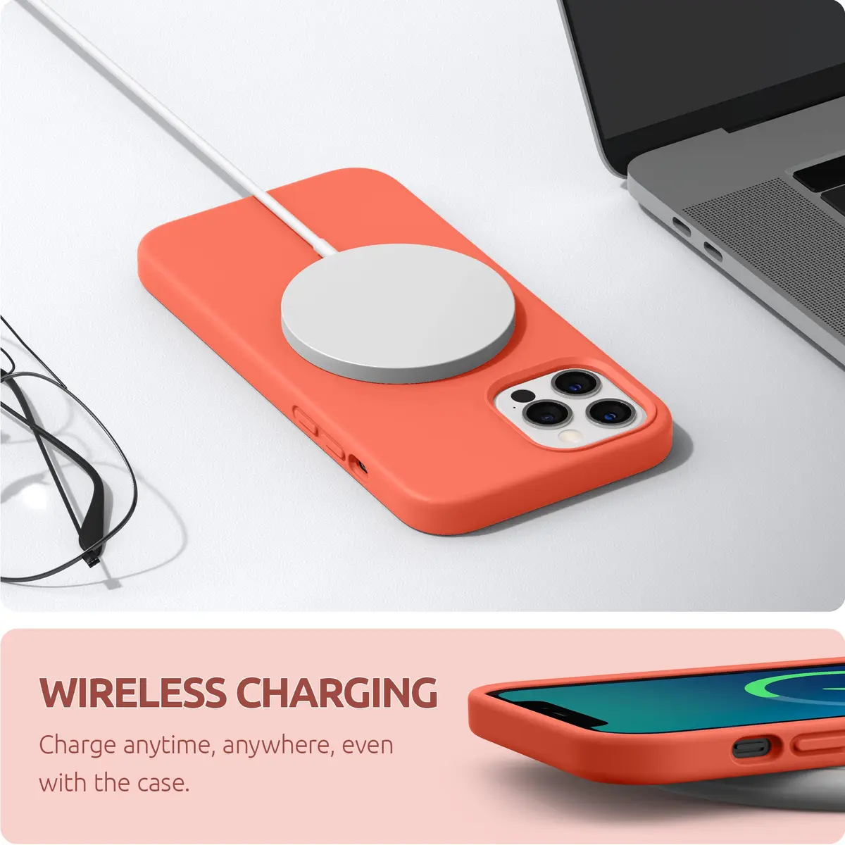 SURPHY Liquid Silicone Phone Case for iPhone 12 Pro Max 6.7 inches | Microfiber Lining, Drop Protection, Easy to Clean - view 5