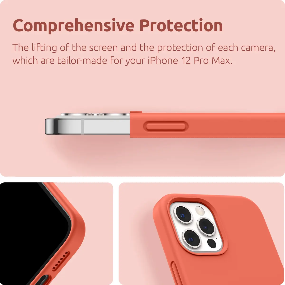 SURPHY Liquid Silicone Phone Case for iPhone 12 Pro Max 6.7 inches | Microfiber Lining, Drop Protection, Easy to Clean - view 7