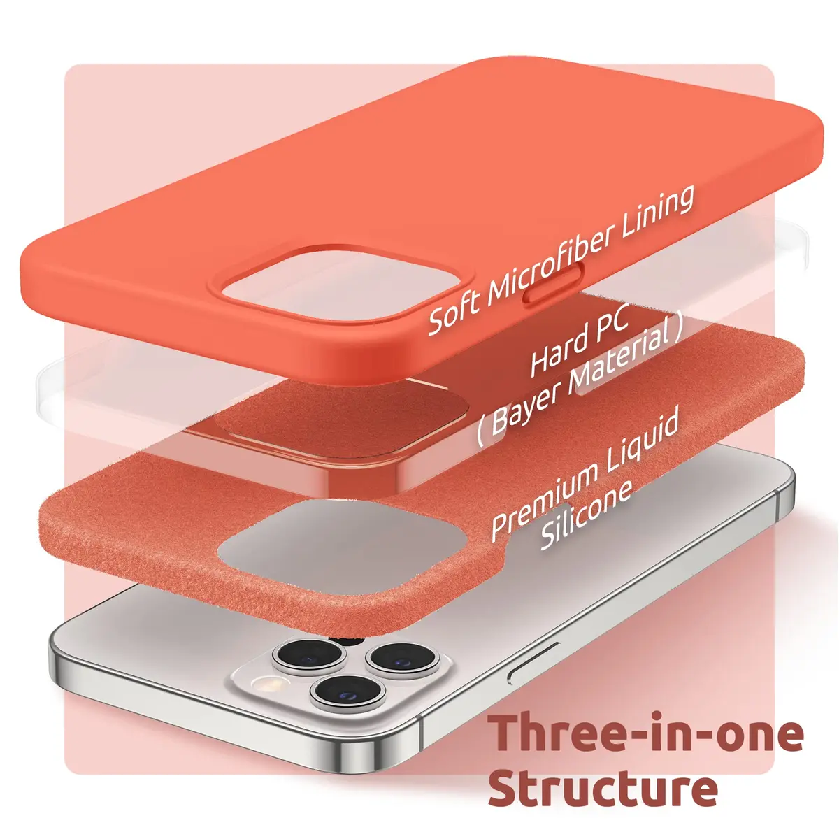 SURPHY Liquid Silicone Phone Case for iPhone 12 Pro Max 6.7 inches | Microfiber Lining, Drop Protection, Easy to Clean - view 4